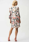 Joseph Ribkoff Satin Abstract Print Dress, White