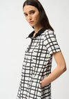 Joseph Ribkoff Plaid Bubble Jacquard Dress, White