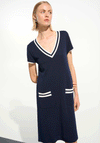 Joseph Ribkoff Sport Rib Striped Trim Dress, Navy