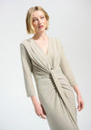 Joseph Ribkoff Glitter Embellished Wrap Maxi Dress, Gold
