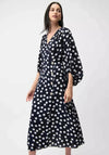 Joseph Ribkoff Polka Dot Print Wrap Dress, Navy