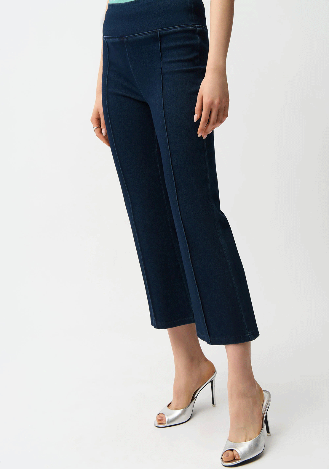 Joseph Ribkoff Cropped Flared Jeans, Dark Denim