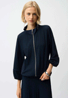Joseph Ribkoff Seersucker Bomber Jacket, Navy