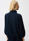 Joseph Ribkoff Seersucker Bomber Jacket, Navy