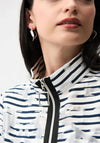 Joseph Ribkoff Jacquard Organza Stripe Bomber Jacket, White