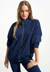 Joseph Ribkoff Sport Boxy Mock Neck Jacket, Navy