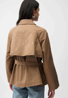 Joseph Ribkoff Stud Detail Cotton Short Trench Jacket, Tan