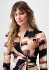 Joseph Ribkoff Abstract Print Wrap Top, Brown