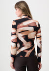 Joseph Ribkoff Abstract Print Wrap Top, Brown