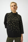 Joseph Ribkoff Jacquard Animal Print Sweater, Black