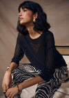 Joseph Ribkoff Open Stitch Knit Sweater, Black