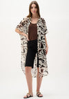 Joseph Ribkoff Chiffon Printed Long Blouse, Beige and Brown