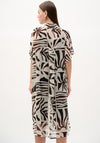 Joseph Ribkoff Chiffon Printed Long Blouse, Beige and Brown