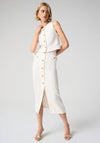 Joseph Ribkoff Boucle High Waist A-line Skirt, Off White