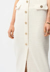 Joseph Ribkoff Boucle High Waist A-line Skirt, Off White