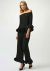 Joseph Ribkoff Georgette Off Shoulder Pleated Top, Black