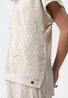 Joseph Ribkoff Pleated Satin Boxy Top, Beige
