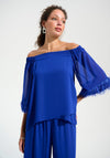 Joseph Ribkoff Off-Shoulder Trapeze Top, Blue