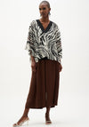Joseph Ribkoff Sheer Animal Print Top, Black