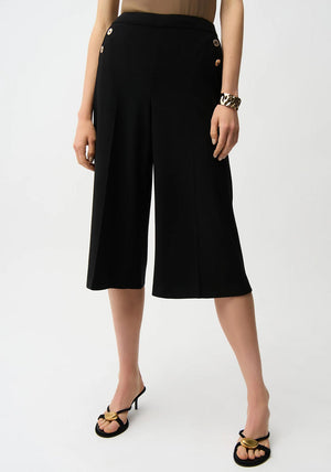 Joseph Ribkoff Pull-On Cropped Culotte Trousers, Black