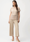 Joseph Ribkoff Seersucker Wide Leg Trousers, Beige