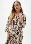 Joseph Ribkoff Animal Print Linen Blend Blouse, Beige