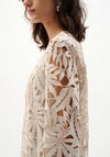 Joseph Ribkoff Guipure Lace Straight Cover-Up, Grey