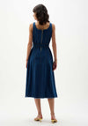 Joseph Ribkoff Denim Belted Fit and Flare Midi Dress, Blue