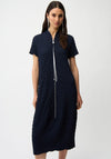 Joseph Ribkoff Textured Knit Cocoon with Zip Detail Dress, Navy
