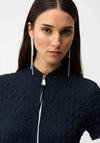 Joseph Ribkoff Textured Knit Cocoon with Zip Detail Dress, Navy