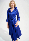 Joseph Ribkoff Stretch Taffeta Fir and Flare with Lapel Collar Dress, Blue
