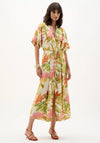 Joseph Ribkoff Tropical Print Fit and Flare Midi Dress, Green Multi