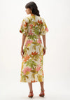 Joseph Ribkoff Tropical Print Fit and Flare Midi Dress, Green Multi