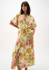 Joseph Ribkoff Tropical Print Fit and Flare Midi Dress, Green Multi