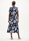 Joseph Ribkoff Abstract Print Trapeze Midi Dress, Blue Multi