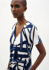 Joseph Ribkoff Abstract Print Trapeze Midi Dress, Blue Multi
