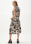 Joseph Ribkoff Tropical Print Fit and Flare Wrap Dress, Cream & Brown