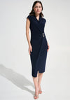 Joseph Ribkoff Silky Knit Wrap with Embellished Detail Dress, Navy