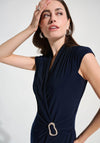 Joseph Ribkoff Silky Knit Wrap with Embellished Detail Dress, Navy