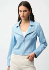 Joseph Ribkoff Foiled Faux Suede Jacket, Blue