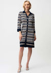 Joseph Ribkoff Geometric Print A-Line Dress, Navy
