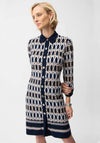 Joseph Ribkoff Geometric Print A-Line Dress, Navy