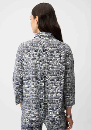Joseph Ribkoff Abstract Print Trapeze Jacket, Navy