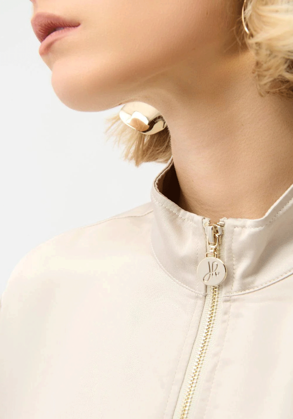 Joseph Ribkoff Zipper Relaxed Jacket, Beige