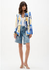 Joseph Ribkoff Tropical Print Fitted Blazer, Blue Multi
