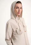 Joseph Ribkoff Sport Hooded Boxy Utility Jacket, Beige