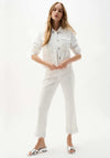 Joseph Ribkoff Lace Embroidered Denim Jacket, White
