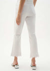 Joseph Ribkoff Lace Embroidered Straight Leg Cropped Jeans, White
