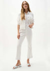 Joseph Ribkoff Lace Embroidered Straight Leg Cropped Jeans, White