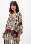 Joseph Ribkoff Georgette Printed Poncho Top, Cream Multi